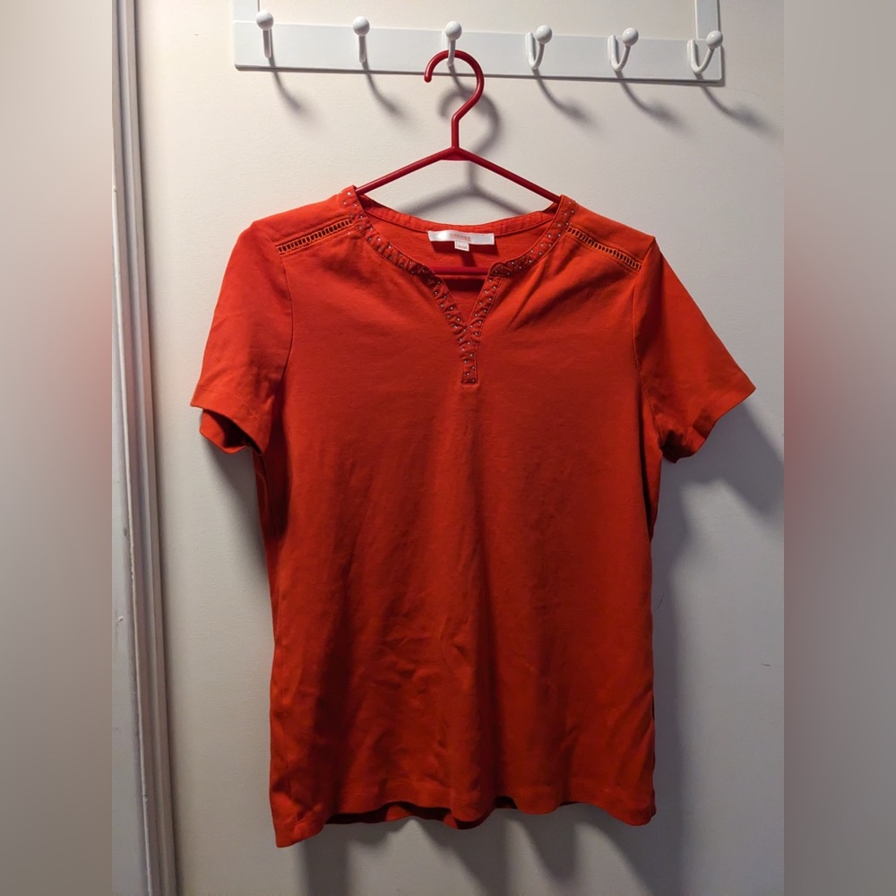 Le Grenier Women's Orange Short Sleeve Top size medium